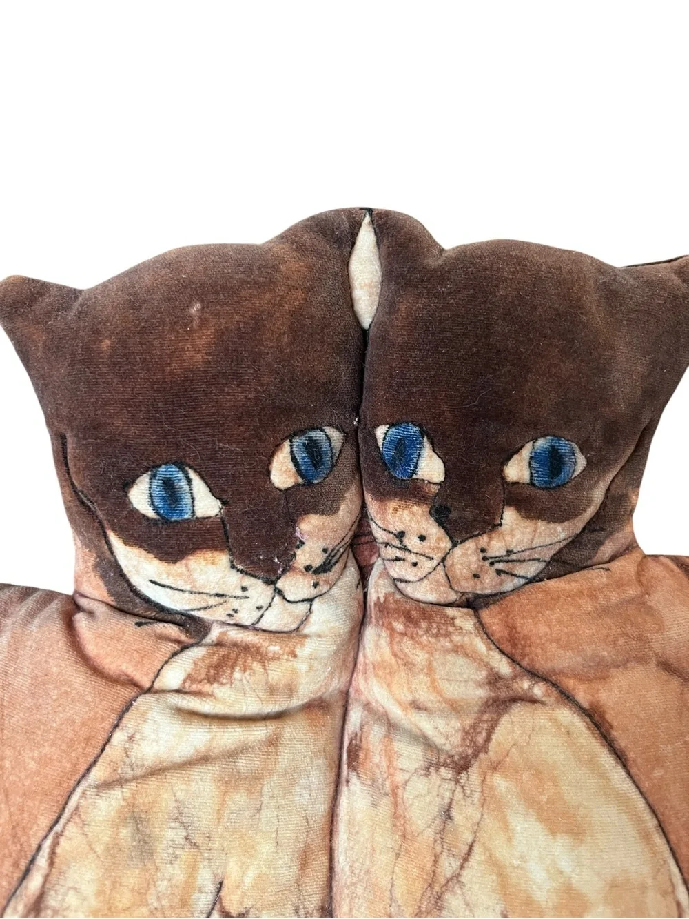 Vintage 70s Siamese Cat Cats Pillow Blue Eyes